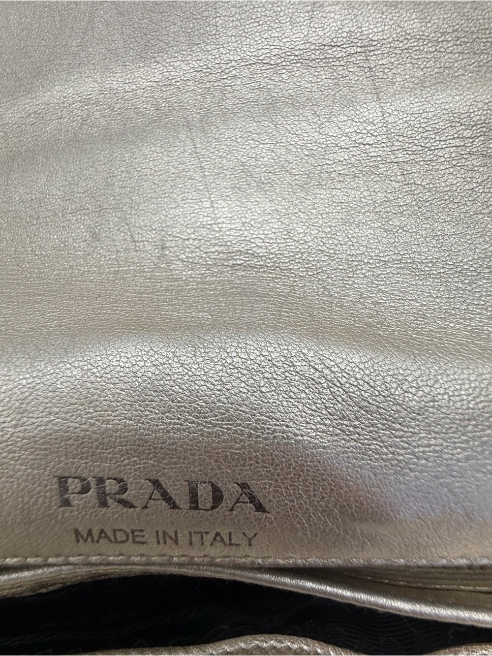 Prada Metallic Champagne Quilted Shoulder Bag with Chain Strap - Picture 11 of 13